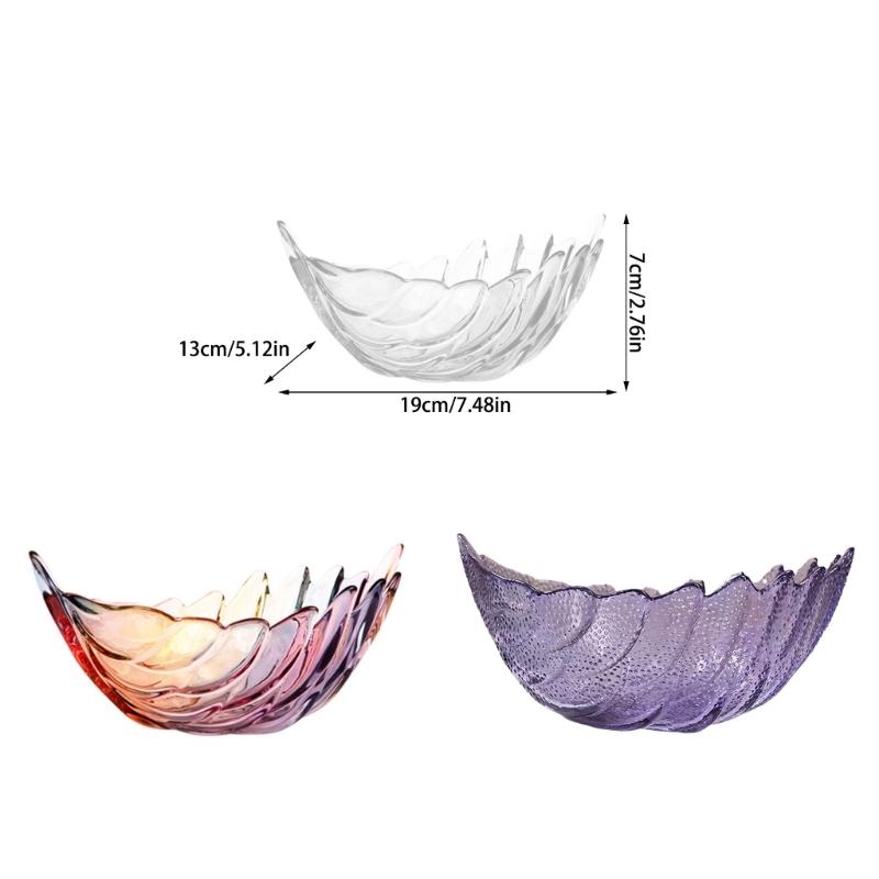Contemporary Feathered Themed Glass Serving Dish Spacious And Stable For Fruits Treats Or Centerpiece Decoration