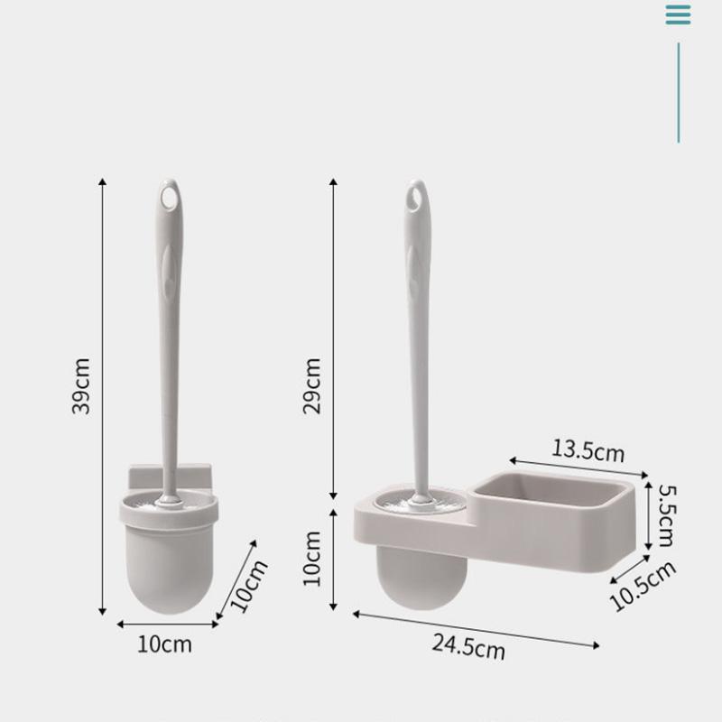 Classic Solid Color Wall-mounted Cleaning Toilet Brush Set Wall-mounted Punch-free Creative Household Items To Remove Stains