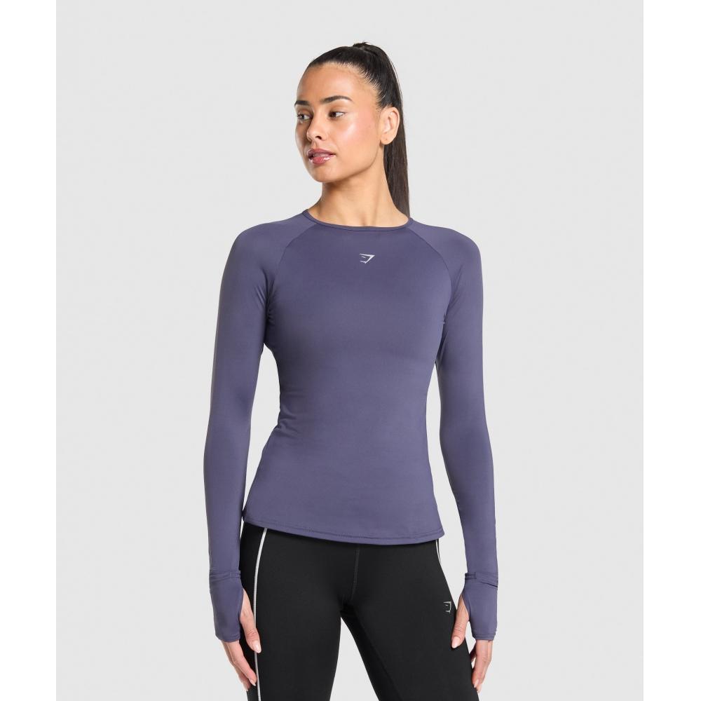 

Gymshark Running Long Sleeve Top Weighted Purple B2c8m Pb7p XS