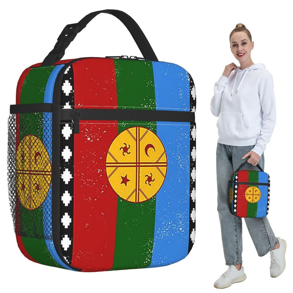 Bandera Mapuche Mapuche Flag Chile Insulated Lunch Bag for Kids School Cooler Thermal Food Box Tote Lunch Boxes