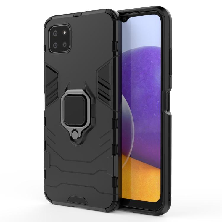 

For Samsung Galaxy A22 5G Shockproof PC + TPU Protective Case with Magnetic Ring Holder For Samsung Galaxy A22 5G чёрный