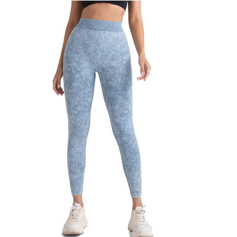 

V-Waist Sand Washed Seamless Yoga Pants, Peach Hip Lifting Elastic Fitness Pants, High Waist Tight Yoga Pants For Women S