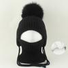 Kids Winter Warm Knitted Set Pom‑pom Hat Scarf Gloves 3‑Pcs Set Or Single Beanie Hat Windproof Ear Protection For Boys Girls Cold Weather Outdoor