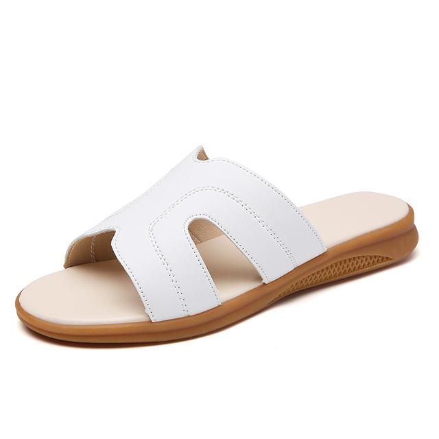 

Високоякісне жіноче взуття В єтнамки з натуральної шкіри Простий повсякденний одяг у британському стилі Взуття на плоскій підошві 39 білий