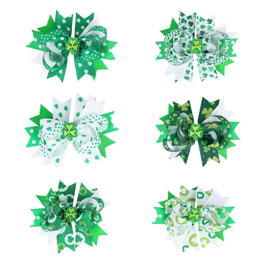 2pcs Irish Festival Bows Hair Clip Kids Hair Accessories Hair Decors for Children Designed for Comfort and Durability