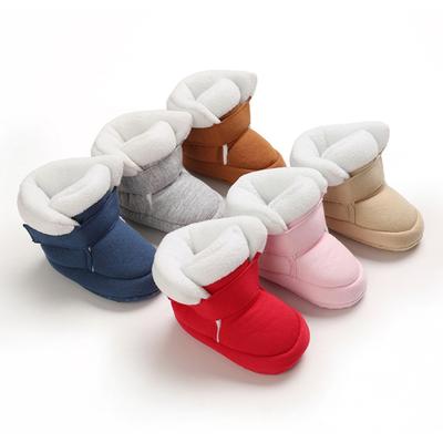 Infant Snow Boots Winter Baby Boys Girl Shoes Soft Sole Anti-Slip First Walker Toddler Plush Prewalker Newborn Fleece Booties 0-18M