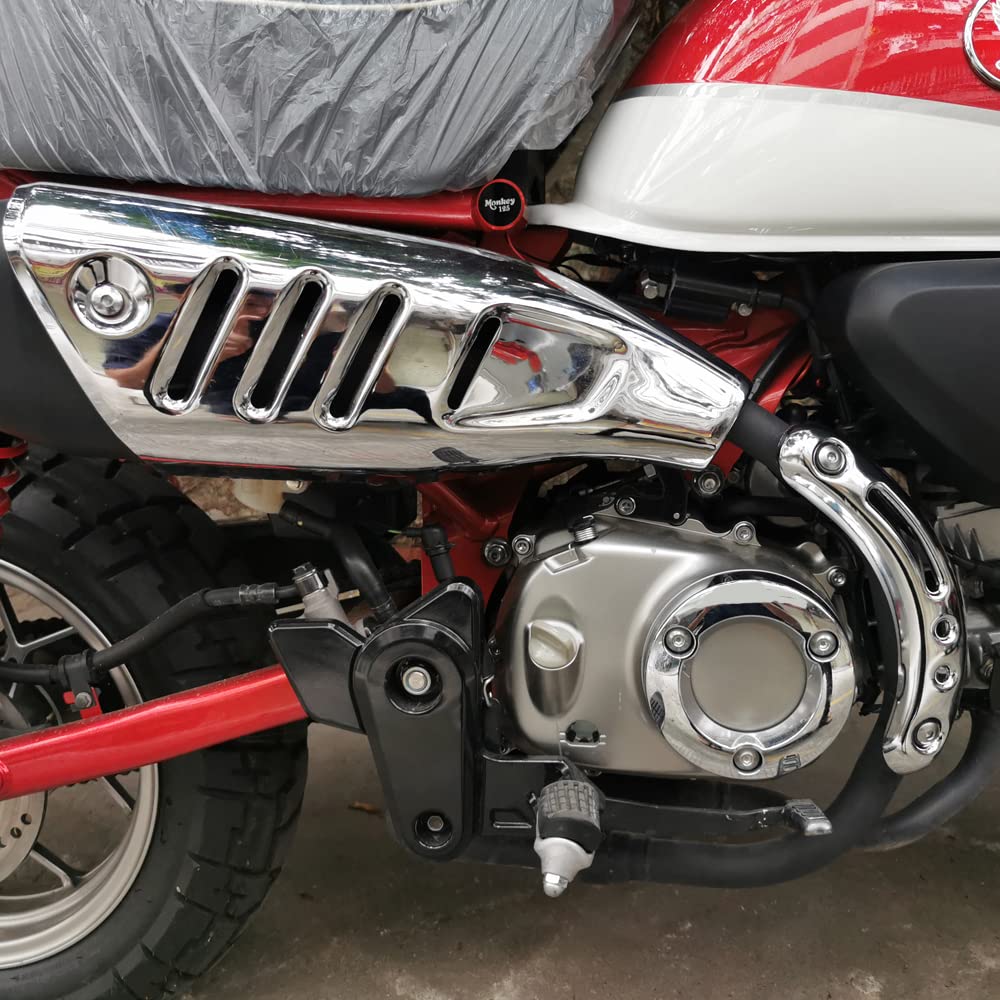 Chrome Exhaust Heat Guard Muffler Cover Compatible Honda Monkey 125 JB05 All - Models (Z125M, Z125MA, JB02, JB03, - Models)