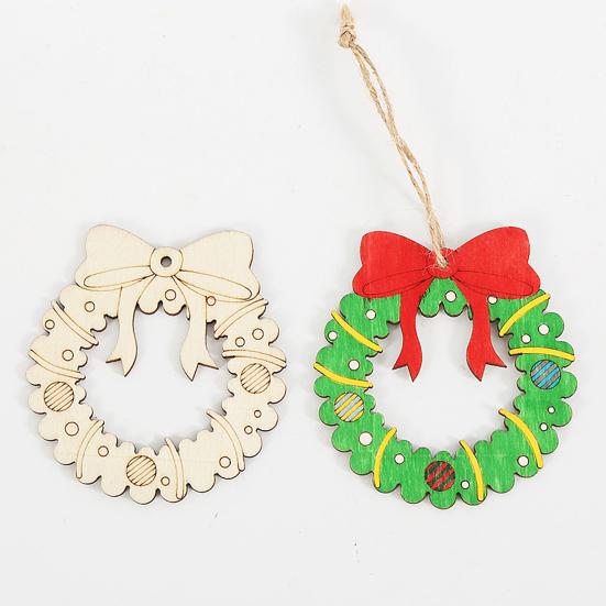 12 Pcs Wooden Christmas Ornaments To Paint Diy Blank Unfinished