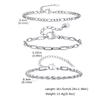 3pcs Men Thin Chain Bracelet,Never Fade Silver Color Twist Chain Wristband,Stylish Punk Jewelry Gift for Husband Father Son