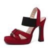 Fashion 2025 Summer New Platform Sandals Women Shoes Thick Heels Sandals High Heels Suede Fashion Ladies Sandalias De Mujer Size 32-46