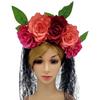 Halloween Stirnband Kranz Simulierte Rosenblüten Stirnband Spitzen Schleier Brautparty Stirnband Stirnband