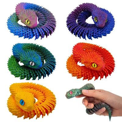 30/45cm 3D Printed Snake Multicolor 3D Printing Model Exquisite Animal Simulation Model  Home Decor