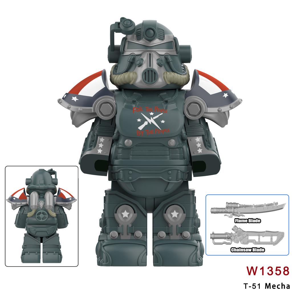 Neueste Bos Game T60 Power Rüstung Armee Offiziere Soldaten Figur Maschinengewehr Modell Bausteine Kinderspielzeug Geschenke Junge Mädchen Juguetes