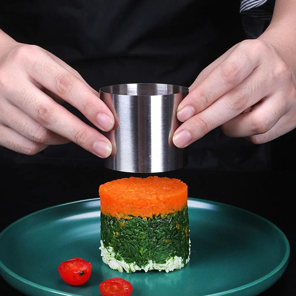 Round Stainless Steel Cake Mousse Ring Tool Easy To Demould Rice Ball Sushi Making Mold Food Mold Kitchen Baking Mold