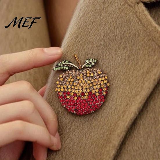 Shirts Jewelry Rhinstone Fruit Brooch Pin for Women, Shape Alloy Lapel Design Badge Pin, Clothing Accessories Wedding Party Prom Retro
