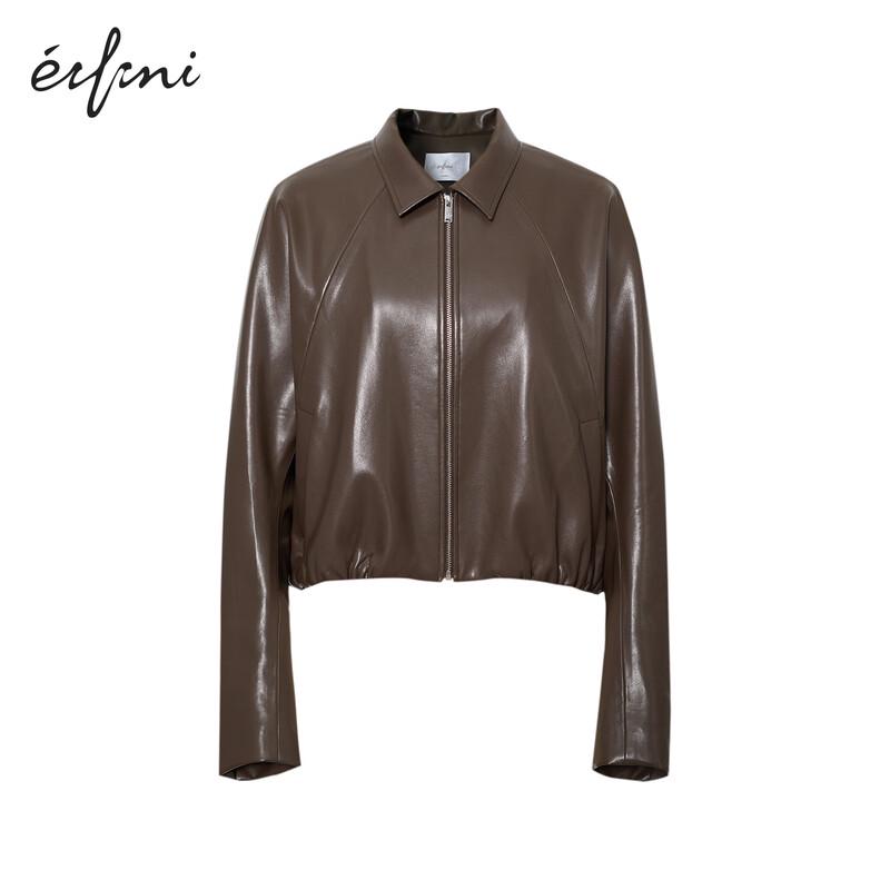 

Eifini Женская Ретро Короткая Кожаная Куртка Свободного Кроя L