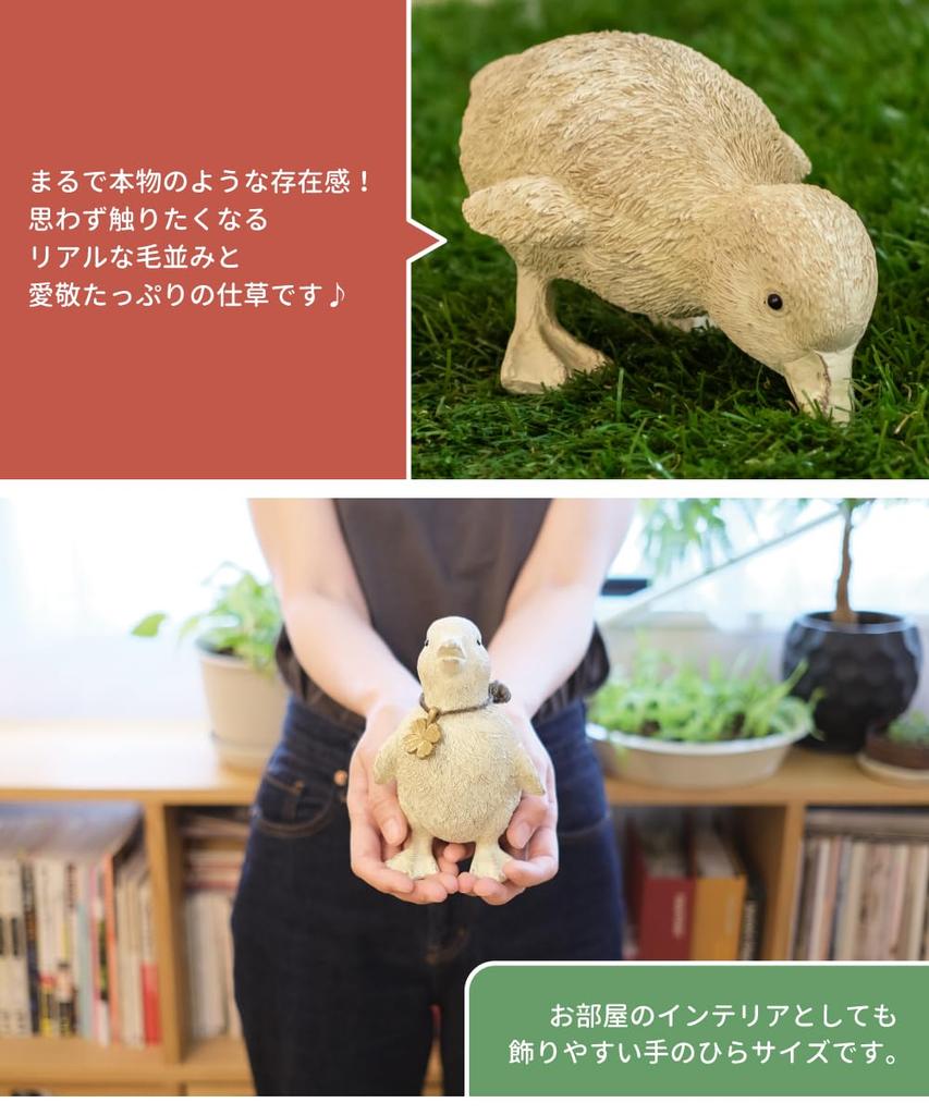 Duck Bird Garden Decorative Cute Set of 2 for Ornament, Figurine, Item, White, (Perfect Children)