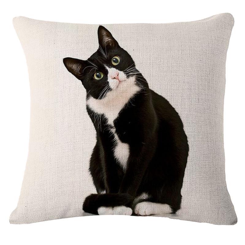 

Черная кошка хлопковая льняная декоративная наволочка для сиденья автомобиля стула дивана талии наволочка для домашнего декора наволочка 45X45CM 45X45CM