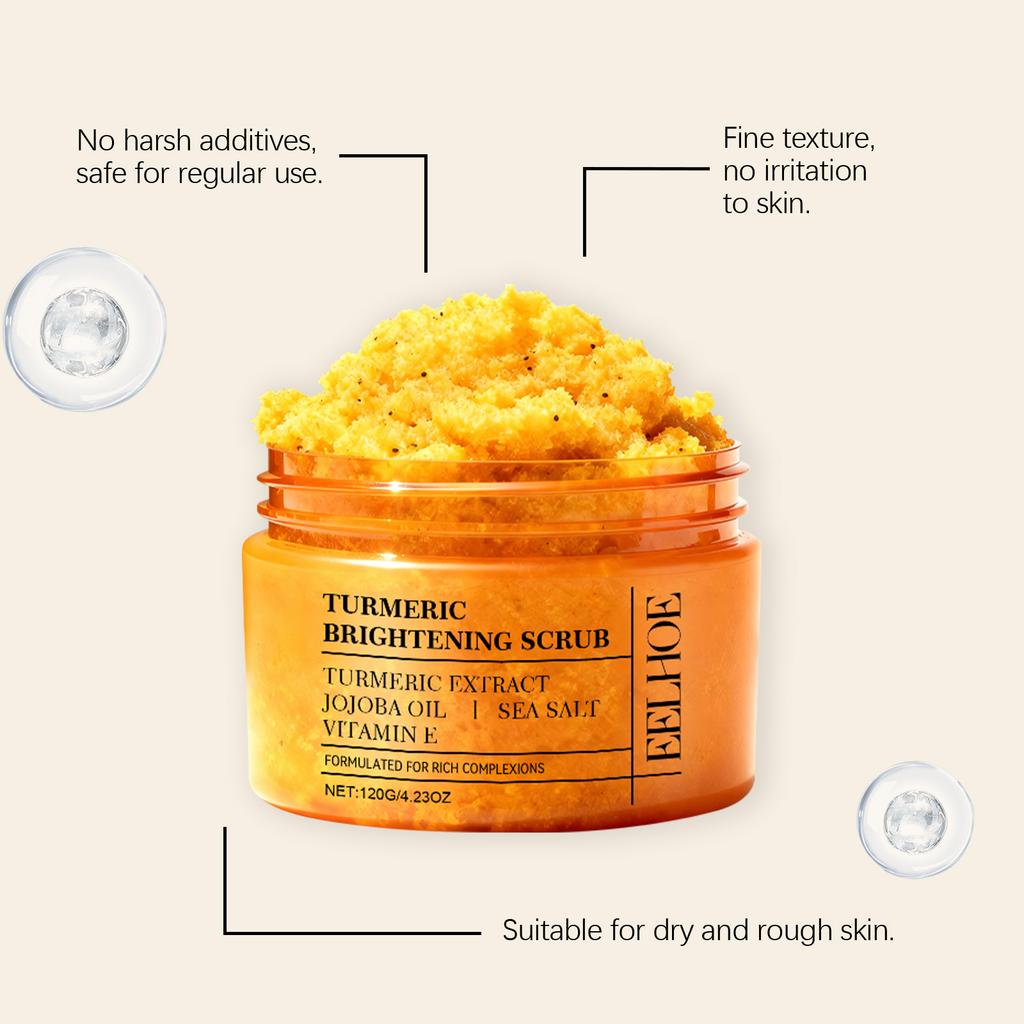 EELHOE Kurkuma Peeling Rozjaśniający Skórę Produkty Rozjaśniające Peeling do Całego Ciała Usuwanie Martwego Naskórka Gładki Peeling Solą Morską