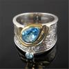 Ethnic Style Blue Rhinestone Zircon Ring – Fashionable Ladies' Accessory