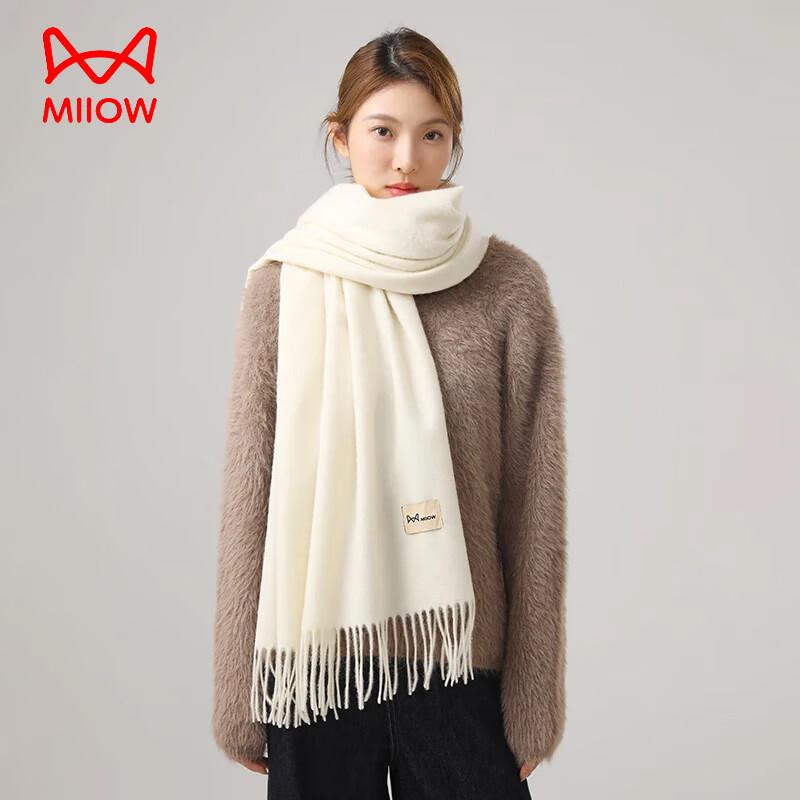 MiiOW Women's 100% Pure Wool Retro Warm Scarf & Shawl