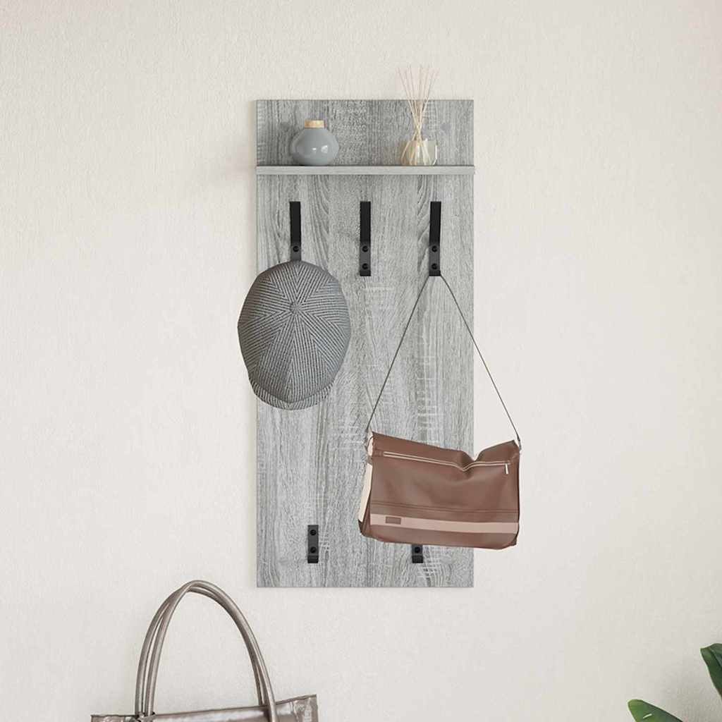 Wall Mounted Nightstand Grey Sonoma 40 x 10 x 90 cm