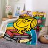 Custom Name Mr. Men and Little Miss Theme Printed Blanket - Perfect for Couch, Bed, Travel & Outdoor Use | Machine Washable, Cozy & Durable.