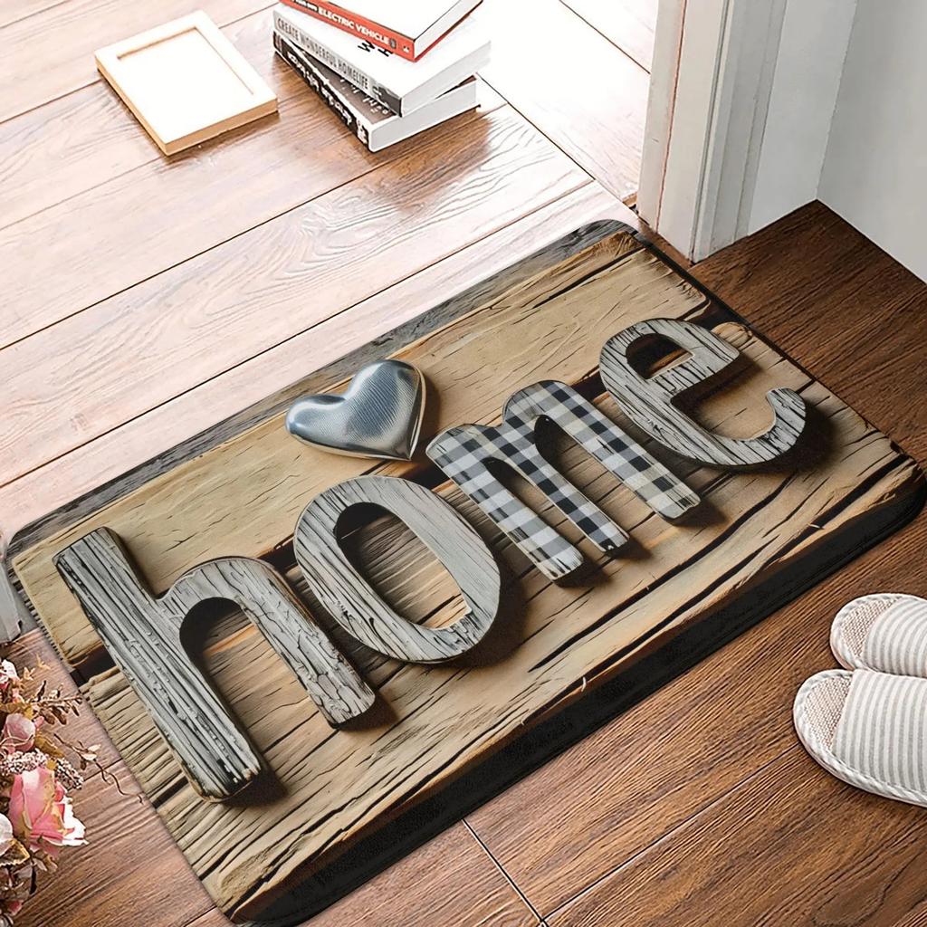 1pc Floral & Letter Graphic Door Mat Doormat Carpets Rug Carpet Bath Kitchen Garden Anti-Slip Small Home Kitchen Welcome Mats