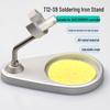Multi-Function Electric Soldering Station with Stainless Steel and T12 Rosin Technology, Includes Sponge, Iron, and Purple Sandalwood Stand.
