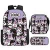 School Bag Student Backpack Cute Girl Lightweight Backpack Large Capacity Three-Piece Backpack