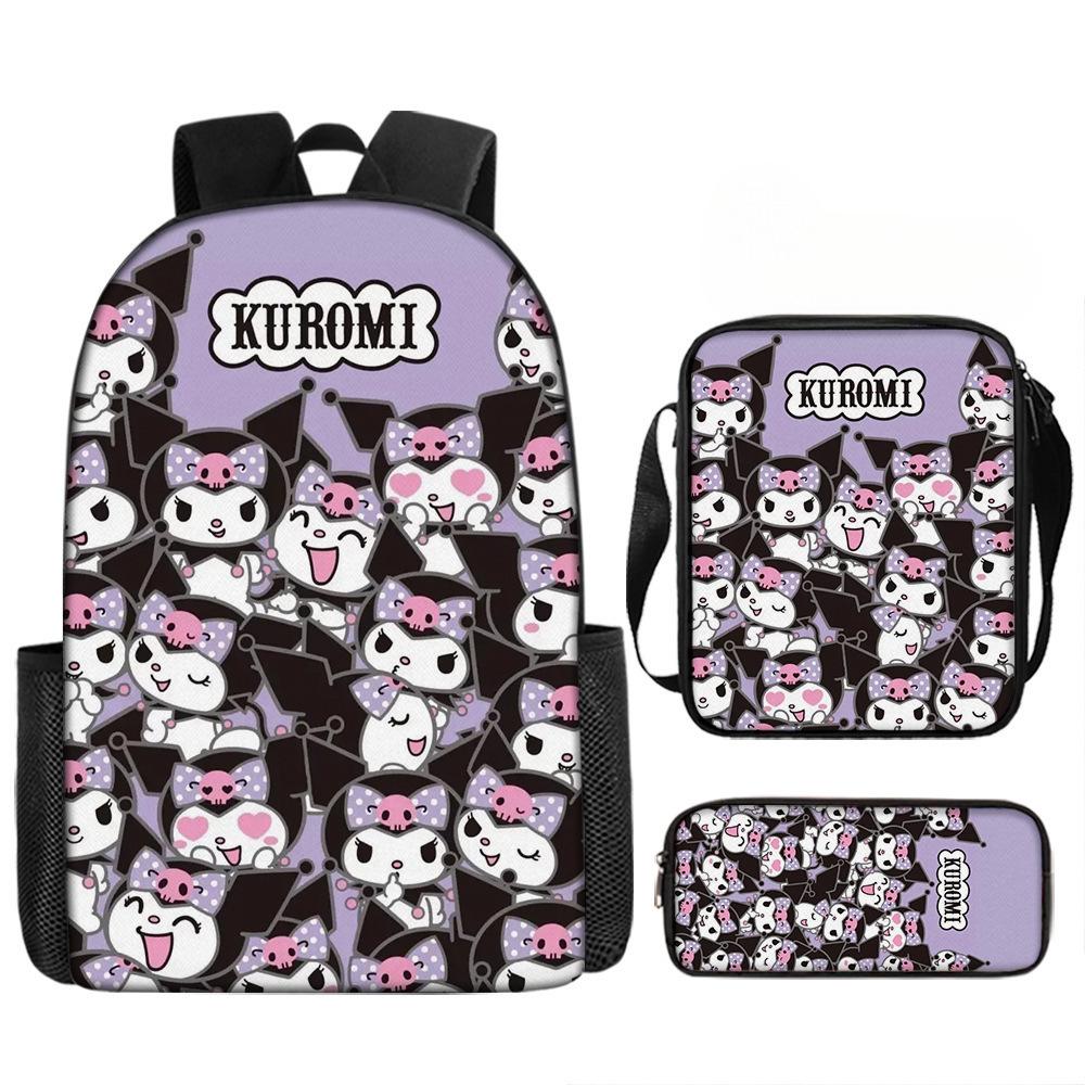 School Bag Student Backpack Cute Girl Lightweight Backpack Large Capacity Three-Piece Backpack