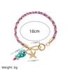 18K gold-plated stainless steel fish and starfish charm colorful woven rope bracelet, summer beach bohemian women's jewelry