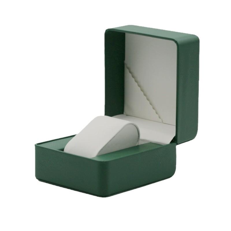 Black Single Watch Gift Box with Pillow PU Leather Wristwatch Display Case Organizer for Men Clamshell PU Leather Watch Case