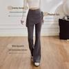 Women's Anti-Light Leakage High-Waisted Butt-Lifting Yoga Pants, Fake Two-Piece Culottes, Slight Flare, Perfect for Spring & Autumn Pilates Fitness.