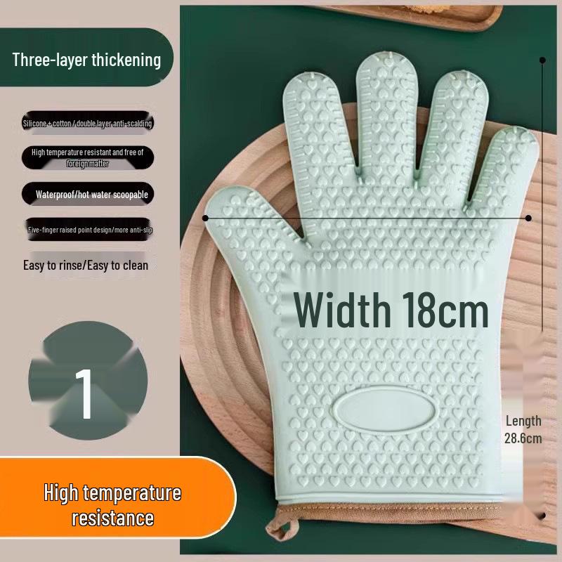 High-Temperature Resistant Silicone Oven Gloves - Non-Slip, Anti-Scald for Baking and Steaming