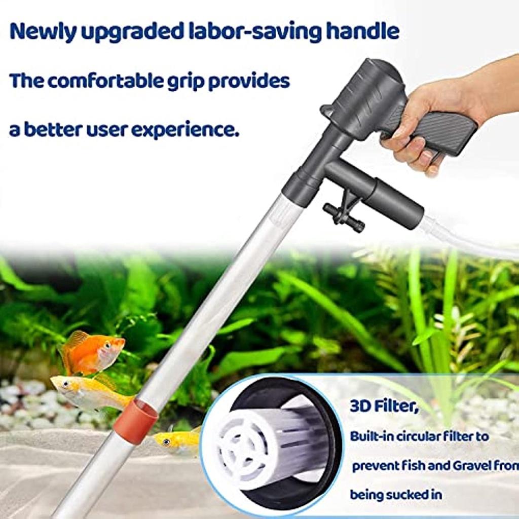 Aquarium Gravel Cleaner Kit Aquarium Cleaner Aquarium Water Change Aquarium Floor Vacuum Cleaner Gravel Cleaner Water Changer Aquarium (Black)