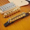 Guitar Bridge Tailpiece with Golden Roller Saddles Adjustable Archtop Guitar Bridge Electric Guitar Accessories