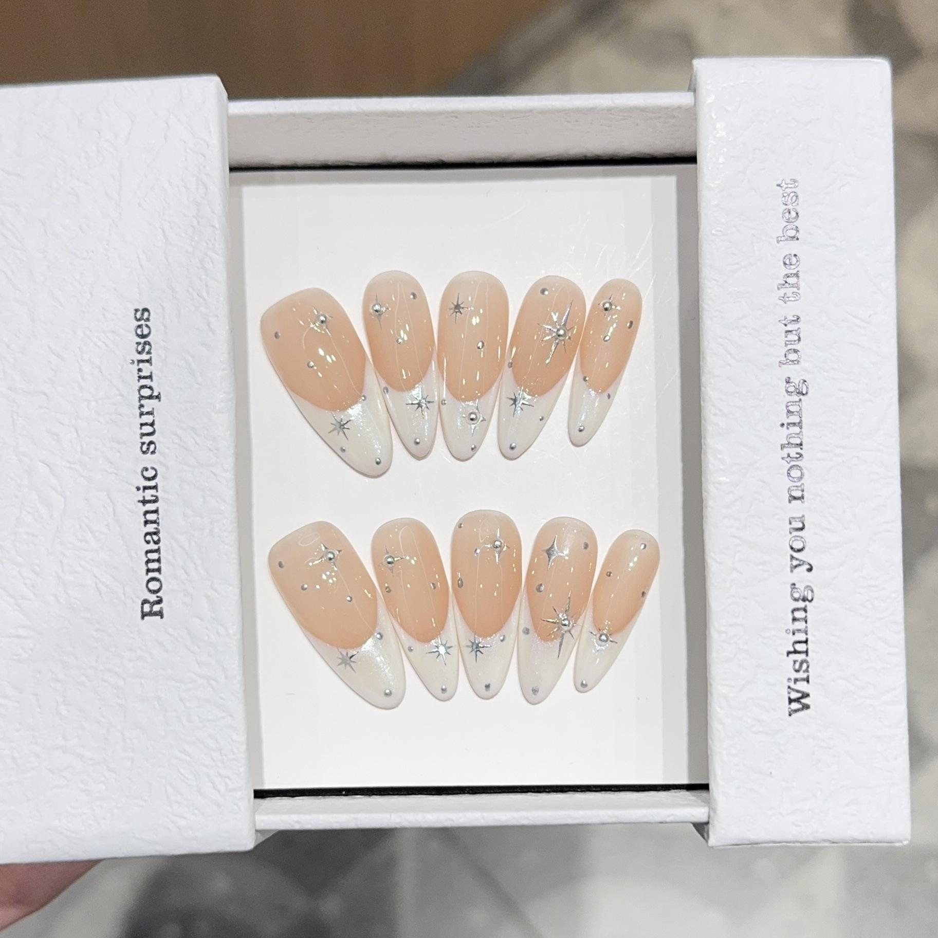 [Clos Muse] Handmade Wearing Nail Wholesale Pure Handmade ins Wind Wearing Nail Pads Handmade Nail Pads XS