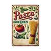 Hisun Tin Sign Vintage Cucina Italiana Pasta Metal Tin Sign Retro Italian Food Wall Art Decor for Kitchen Restaurant Diner Rustic Iron Painting