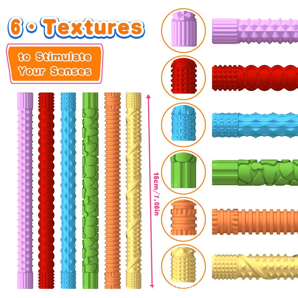 Silicone Sensory Fidget Bracelet: Textured Wiggle Stick for Stress and Anxiety Relief