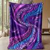 Purple Leopard Bow Theme blanket Lightweight Warm Flannel Blanket Decorative Throw Blanket for Home Decoration