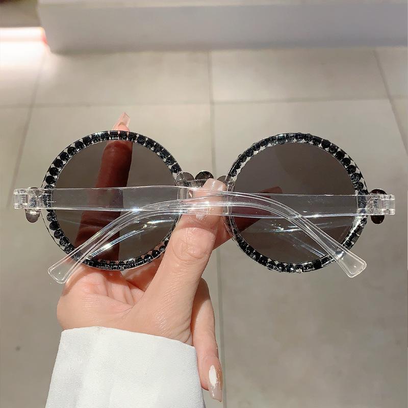 Brand Designer Luxury Diamond Round Sunglasses Women For Men Fashion Vintage Sun Glasses Steampunk Party Skeleton Shades Uv400
