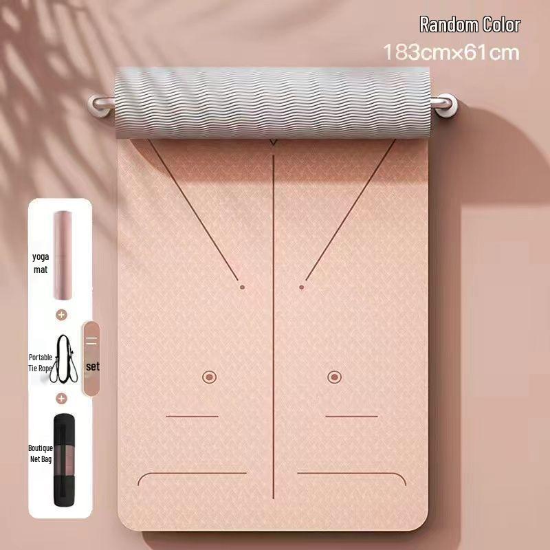 TPE doppelseitige rutschfeste verdickte verbreiterte Yogamatte - Geräuschdämmende Trainingsmatte für den Heimgebrauch (Kleine Mängel)