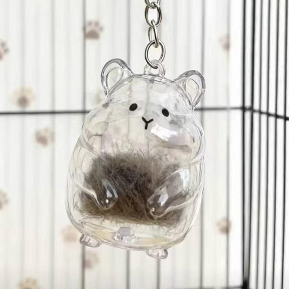 Pet Shaped Hamster Hair Storage Hair Container Pet Hair Memorial Keyring  Backpack