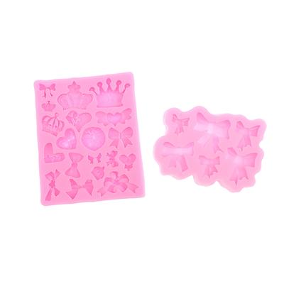 Taç Fiyonk Şekli 3D Fondan Kek Silikon Kalıbı DIY Polimer Kil Kalıpları Mutfak Çikolata Pastacılık Kek Dekorasyon Aracı İçin