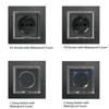 Hot Selling Luxury Metal Stainless Steel Alloy Brushed Coffee Color Wall Switch Eu FR UK Socket Reset Button Switch Electrical