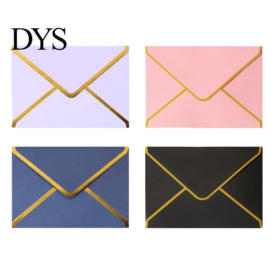 Professional Correspondence Supplies 5Pcs Western Style Envelopes with Gold Foil Trim, Offset Paper Invitation Decorative Gift Card for Wedding,
