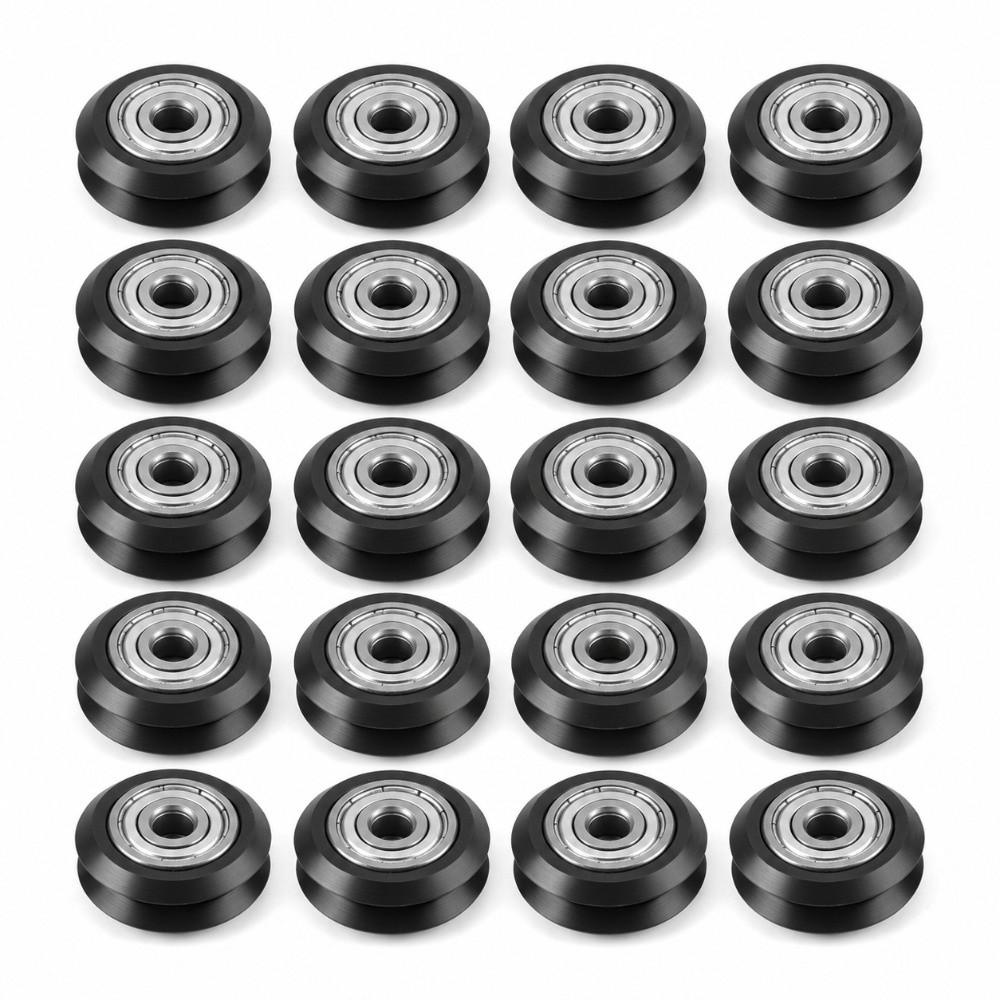 20pcs Double V Groove V Groove Bearing Wheels POM Passive Round Wheel  3D Printer