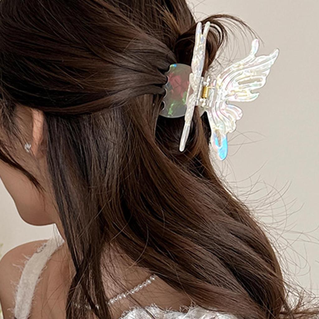 Summer French Butterfly Hair Clips Sweet Hair Claw Clip Cute Fairy Shark Clip Hairgrip Girls Ponytail Holder Hair Accessories