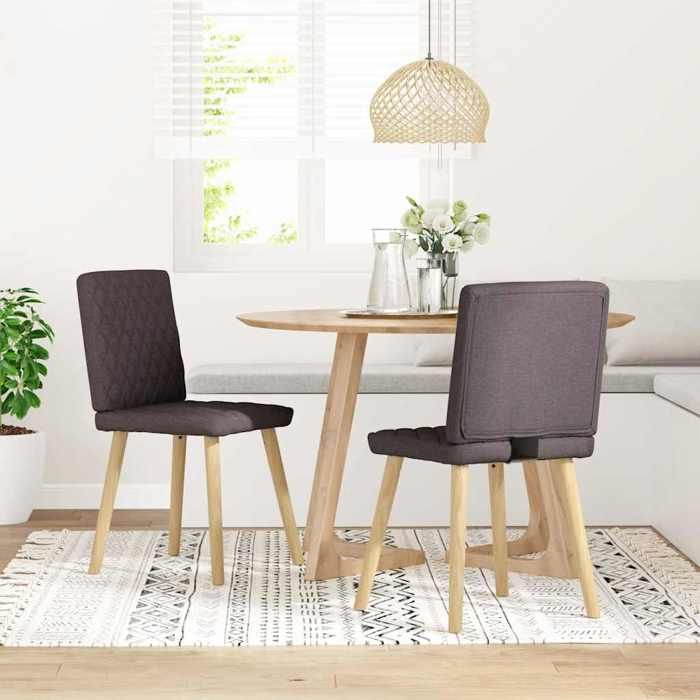 VidaXL Chaises à manger lot de 2 marron foncé tissu, chaise, chaise de salon, chaise d'accent, chaise de cuisine, siège de 4101125